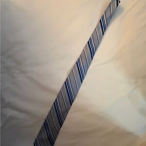 Elegant JoS. A. Bank Striped Blue and Gray Tie